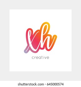 XH logo, vector. Useful as branding, app icon, alphabet combination, clip-art.
