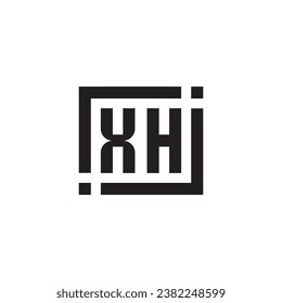 XH minimalist geometric symbol logo in high quality professional design that will print well across any print media