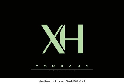 XH Modern Initials Logo Design. Branding logo with stylized initials showcasing bold design and modern aesthetic. Ideal for professional business branding or creative projects focusing on minimalistic