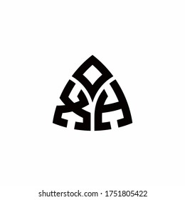 Logotipo de monograma XH con plantilla de diseño de estilo triangular moderna aislado en fondo blanco