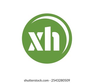 XH-Sport-Emblem oder Team-Logo. Ball-Logo mit einer Kombination aus Anfangsbuchstaben X und H für Bälle Shop, Sportfirma, Training, Club-Badge. Vektorgrafik.