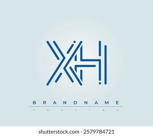 XH Technology Letter Logo Template. This tech letter logo is a graphic mark that uses letters to represent a technology company.