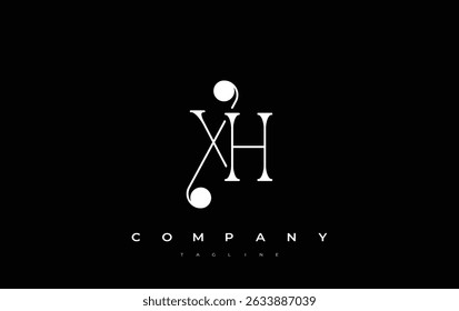 XH Typography Logo Design. Stylish monogram design depiction featuring the letters X and H combined in an artistic signature style, delivering a unique and creative visual representation.