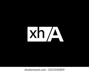 XHA Logo and Graphics design vector art, Icons isolated on black background