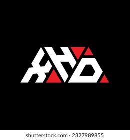 XHD triangle letter logo design with triangle shape. XHD triangle logo design monogram. XHD triangle vector logo template with red color. XHD triangular logo Simple, Elegant, and Luxurious design.