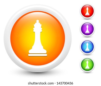Xhess Queen Icons on Round Button Collection Original Illustration