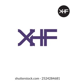 Design do Monograma da Letra do Logotipo XHF