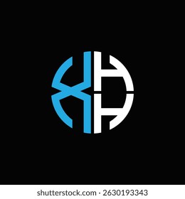 XHH logo XHH icono XHH monograma XHH letra minimalista Círculo plano Diseño de logotipo abstracto moderno único.
