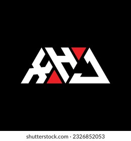 XHJ Triangle Buchstaben Logo Design mit Dreieck Form. XHJ Dreieck Logo Design Monogramm. XHJ Dreieck-Vektorlogo-Vorlage mit roter Farbe. XHJ dreieckiges Logo Einfach, elegant und luxuriös.