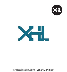 Diseño de monograma de letra de logotipo XHL