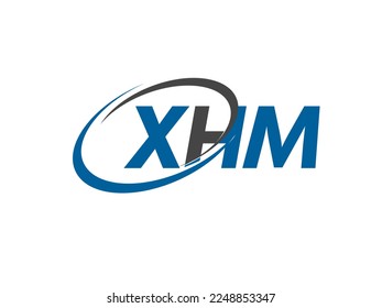 XHM letter creative modern elegant swoosh logo design