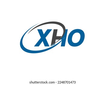 Letra XHO diseño creativo y elegante del logotipo de swoosh