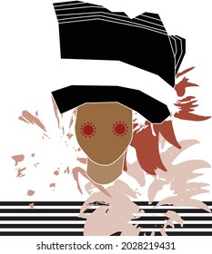 Xhosa Woman Silhouette with Floral Background