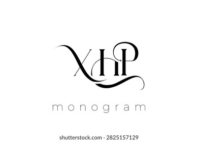 XHP Elegant Monogram Logo Design With Decorative Lettering. Elegant Monogram Logo Design with Decorative Elements and Typography