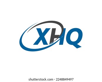 XHQ letter creative modern elegant swoosh logo design