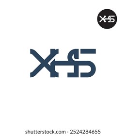 Diseño de monograma de letra de logotipo XHS