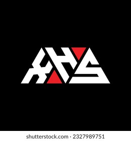 XHS triangle letter logo design with triangle shape. XHS triangle logo design monogram. XHS triangle vector logo template with red color. XHS triangular logo Simple, Elegant, and Luxurious design.