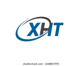 Letra XHT diseño del logo creativo y elegante de swoosh