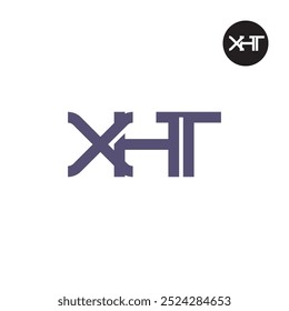 Diseño de monograma de letra de logotipo XHT