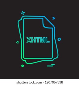 XHTML file type icon design vector