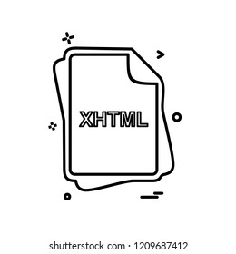 XHTML file type icon design vector