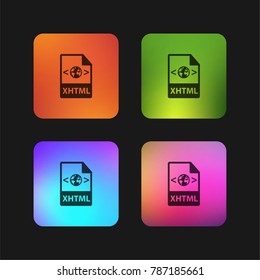XHTML icon file format four color gradient app icon design