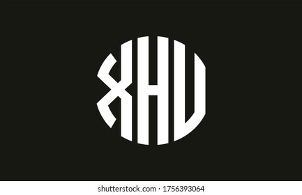 XHU Circle Emblem Abstraktes Monogramm Buchstaben Zeichen Vektorlogo Vorlage