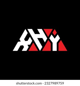 XHY triangle letter logo design with triangle shape. XHY triangle logo design monogram. XHY triangle vector logo template with red color. XHY triangular logo Simple, Elegant, and Luxurious design.