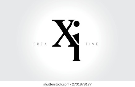 XI Elegantes Serif-Monogramm-Logo - Luxuriöses typografisches Kleinbuchstaben-Zeichen für modernes Branding