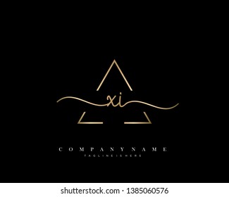 XI initial handwriting logo template vector