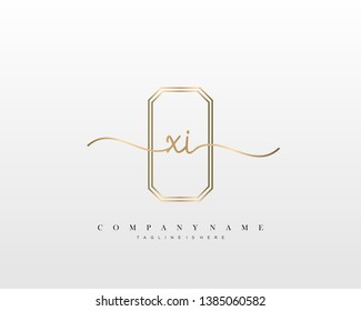 XI initial handwriting logo template vector