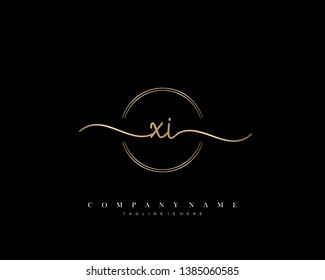 XI initial handwriting logo template vector