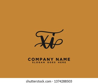 XI Initial Handwriting Logo Vector