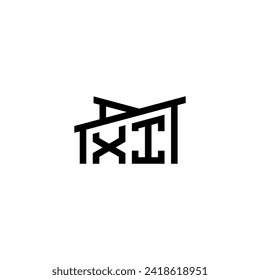 XI Letra inicial en concepto de logotipo inmobiliario.eps XI Concepto de logotipo de carta inicial en bienes raíces