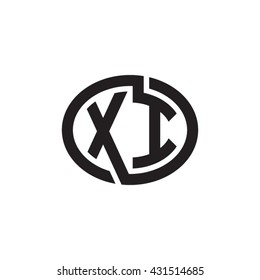 XI initial letters looping linked ellipse monogram logo