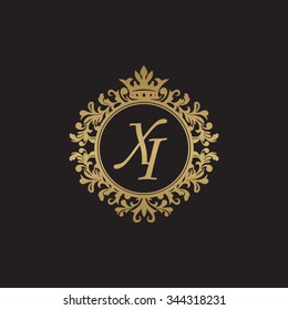 XI initial luxury ornament monogram logo