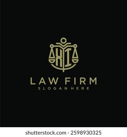 XI initial monogram logo for lawfirm with scale vector design