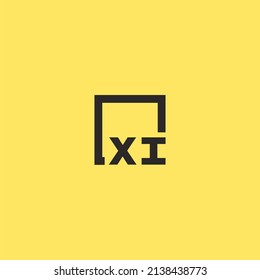 XI initial monogram logo with square style design
