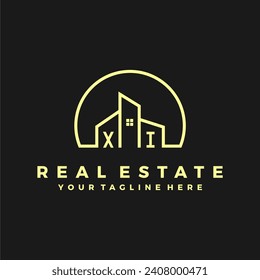 XI iniciales albergan moderno logo de la empresa de construcción vector.eps