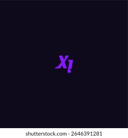 XI letter cool and sporty design techno sport logo with bold monogram style