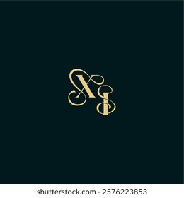 XI letter elegant and curvy style monogram wedding logo initial bold concept design