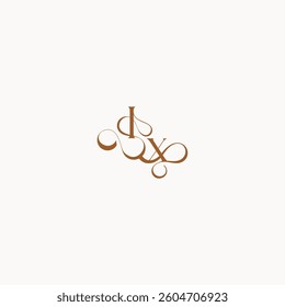 XI letter luxury minimalist logo design wedding initial concept caligraphic style monogram