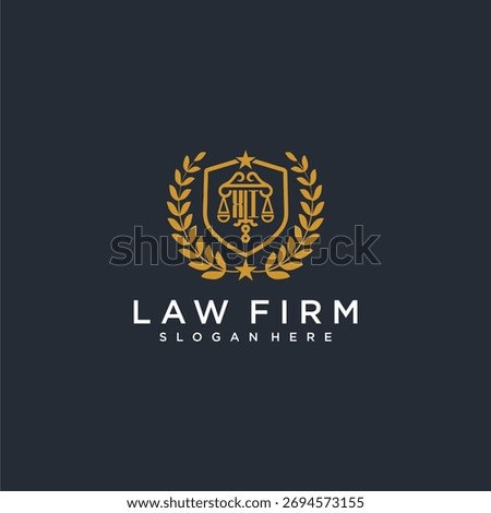 XI letter monogram logo for lawfirm with pillar and leaf image design