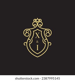 XI line vintage initial logo in high quality professional design that will print well across any print media