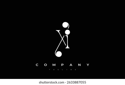 XI Typography Logo Design. Stylish monogram design depiction featuring the letters X and I combined in an artistic signature style, delivering a unique and creative visual representation.