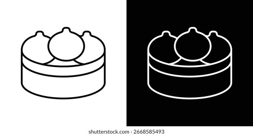 Xiao longo bao ícone vetor ilustração - ícones de vetor estilo preto de alta qualidade