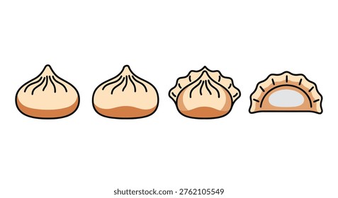 Xiaolongbao Line art vector clean contemporary abstract color