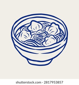Xiaolongbao Soup Dumpling Hand Drawn Vector Illustration