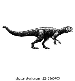 Xiaosaurus hand drawing vector isolated on white background.