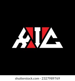 XIC triangle letter logo design with triangle shape. XIC triangle logo design monogram. XIC triangle vector logo template with red color. XIC triangular logo Simple, Elegant, and Luxurious design.
